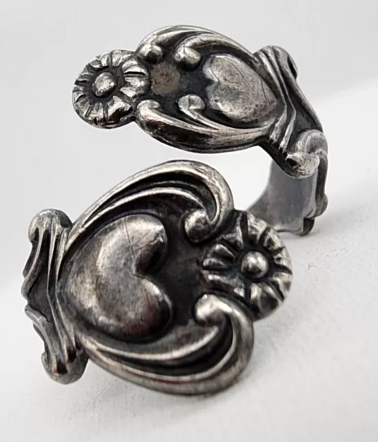 Sterling Silver 925 AVON French Scroll Spoon Wrap Sz 9.5 adj Ring Ag 23278