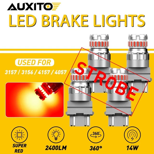 4x 3157 3057 3156 LED Red Brake Stop Tail Light Bulb for Ford Chevy Flashing EON