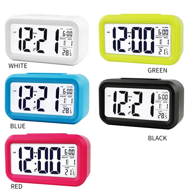 Temperature Alarm Clock LED Display Digital Backlight Calendar Desktop Snooze fr 2