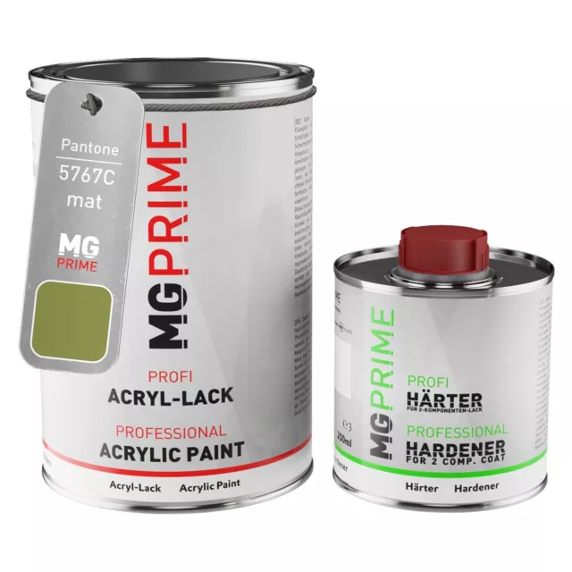 Pantone 5767C Green mat peinture acrylique 1,5 Litres 1500 ml durcisseur inclus