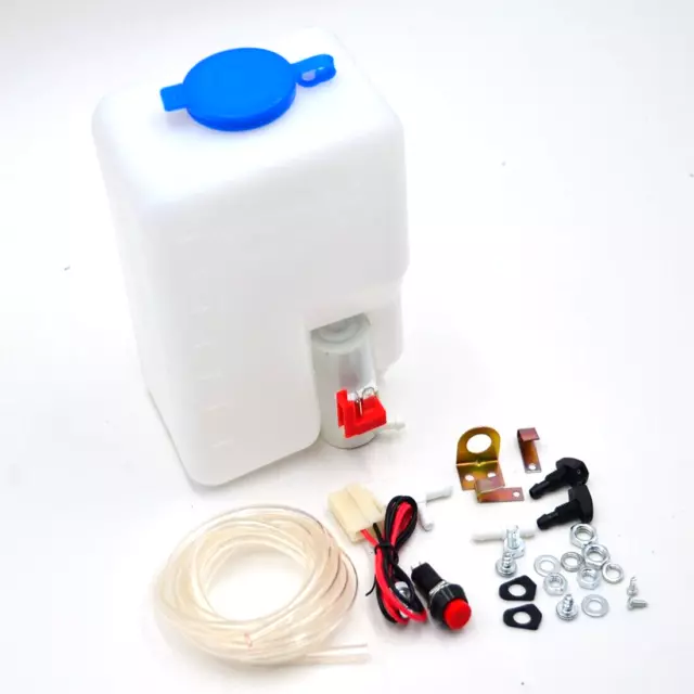 NEW Universal 12V Windshield Washer Bottle Tank Pump Wiper System Reservoir Kit