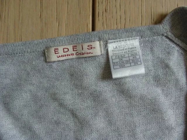 Pull cache-coeur en maille gris chiné, Edéis taille 34/36 2