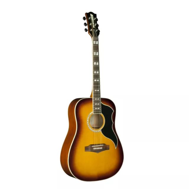 Eko Ranger 6 Dreadnought Vintage Reissue Honey Burst Spruce Top Acoustic Guitar