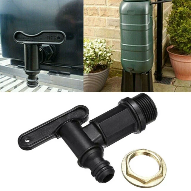 Schlauchadapter Regentonnenhahn Für Hozelock-Fass Gartenwerkzeug Schwarz