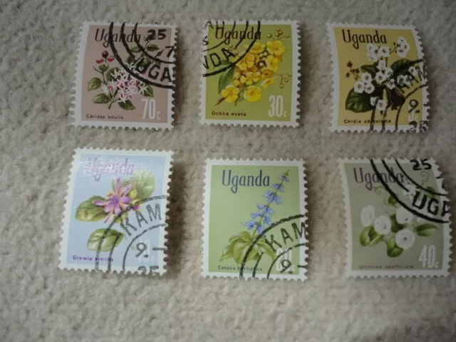 Native Flora of Uganda - 1969 Postage Stamp Part Set. 6 stamps