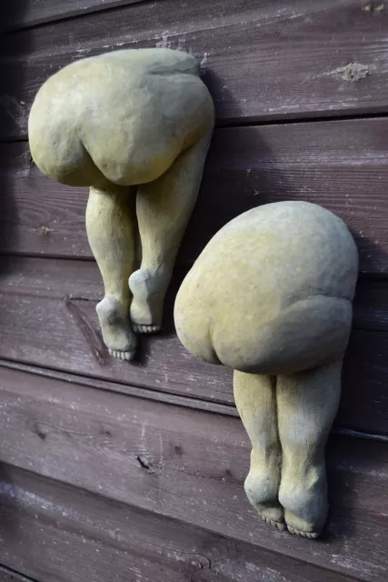 pair cheeky big bottoms bums wall plaques decorative home garden ornaments 25cmH