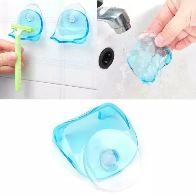 Razor Holder Bathroom Single Shower Rack Plastic Blue Suction Cup BEST