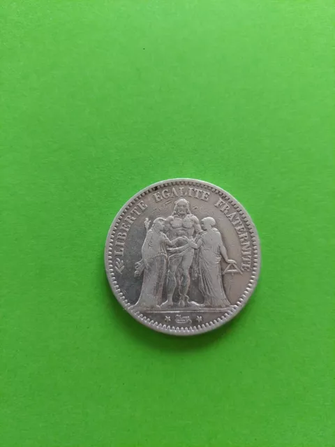 France Pièce 5Fr Argent Hercule / 1874 A