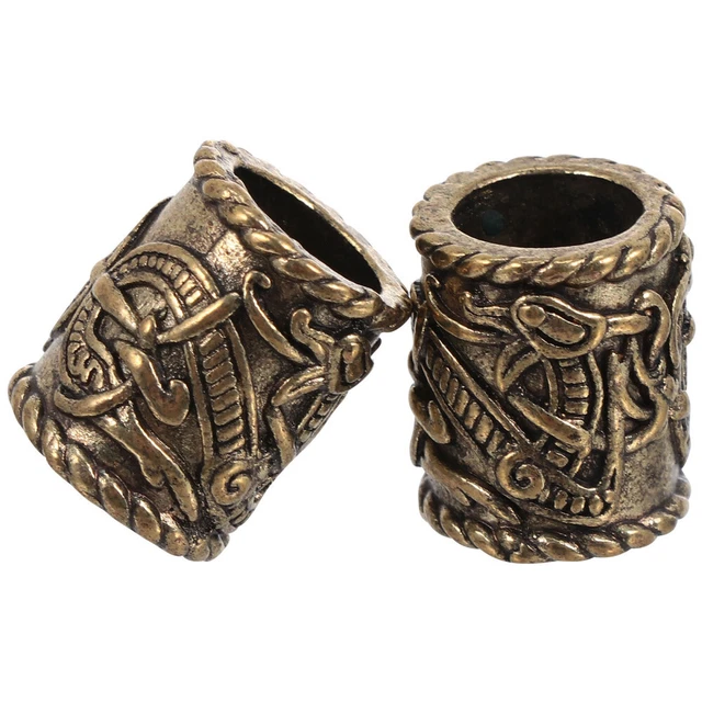 2 stücke Retro Viking Perlen Haar Bart Anhänger Antik DIY Armband Schmuck