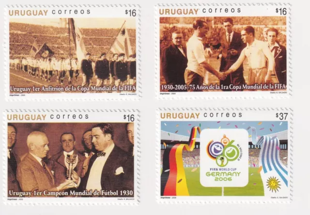 Uruguay, Mi 2887-90, Fußball WM 2006, Deutschland, Emblem, Erste WM 1930