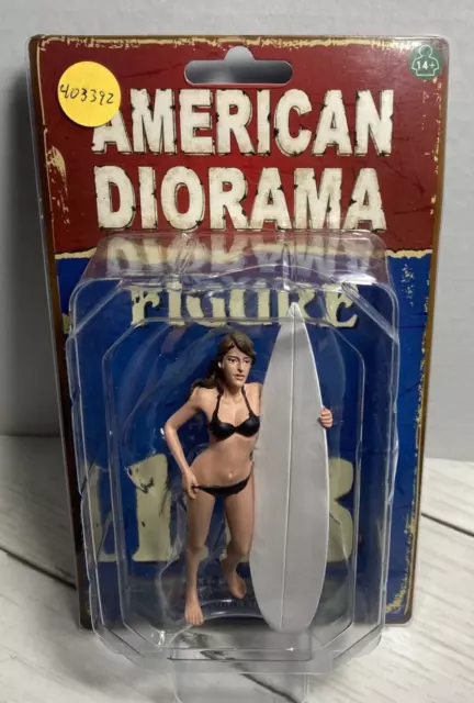 Surfer Casey Figure With Surfboard AMERICAN DIORAMA 1/18  77439 New 2