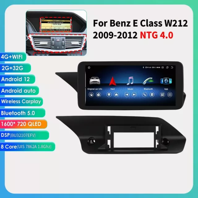 10.33'' Android 12 Car GPS Radio Stereo Wifi For Mercedes Benz E Class E350 NTG4