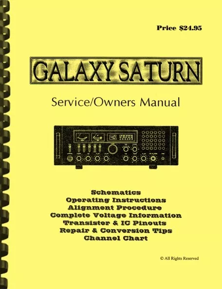 Galaxy Saturn CB Base Radio Station SERVICE & OWNER'S MANUAL