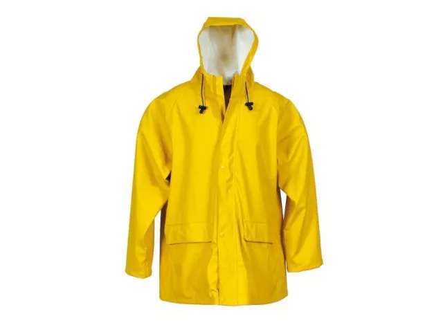 Regenschutz-Jacke aus PU-Stretch Regenjacke gelb mit Kapuze 1383-200