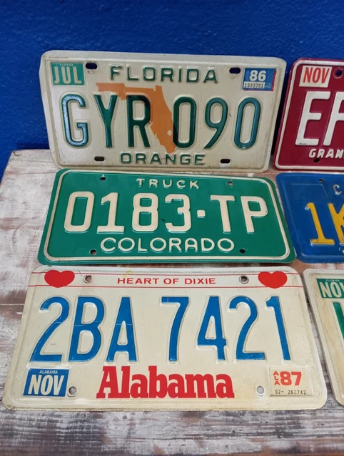 Lot De 10 Plaques Immatriculation USA En Métal - Répliques Déco Pour Collection Ou Cadeau