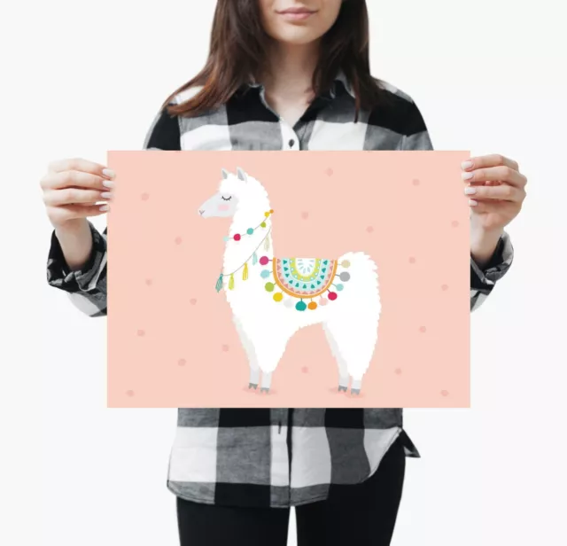 A3| Adorable Festival Llama Poster Print Size A3 Animal Art Poster Gift #14740 2