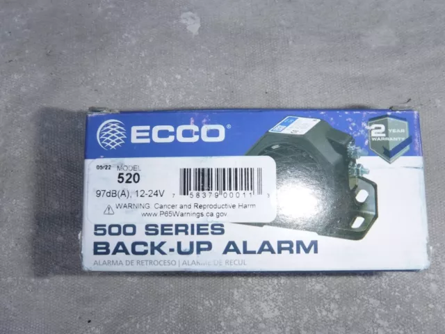 Ecco Backup Alarm - 97dB, 12/24 Volts, Model# 520 New In Box