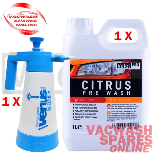 Valetpro Citrus Pre Wash 1 Litre / Wax And Sealant Safe + 1.5L Pre Wash Sprayer