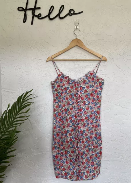 Vintage Lauren Ralph Lauren Women’s Floral Fit And Flare Dress Size 6 V Back