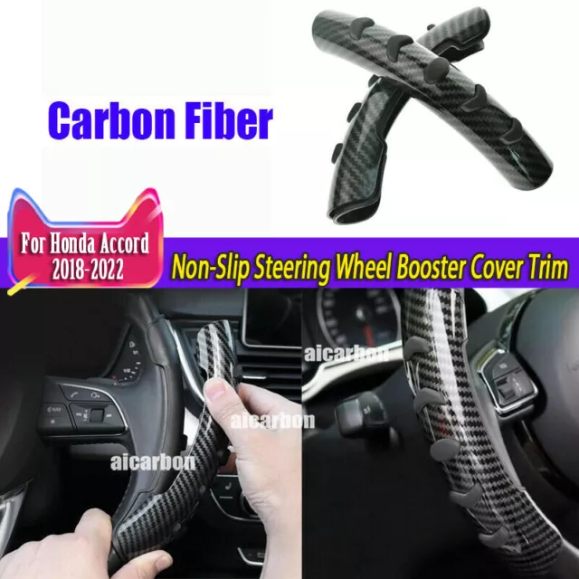 Carbon Car Non-Slip Steering Wheel Booster Cover Trim For Honda Accord 2018-2022