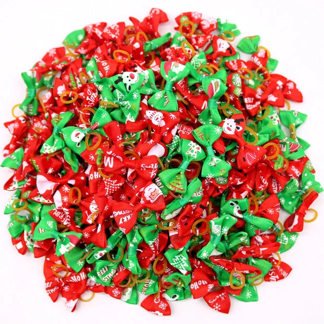 20 pz accessori per cani grandi clip per capelli nodo di fiocco fiocchi per cani Natale