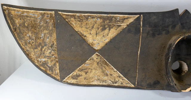 Antique Vintage Decorative African Burkina Faso Bwa Butterfly Hawk Mask 9