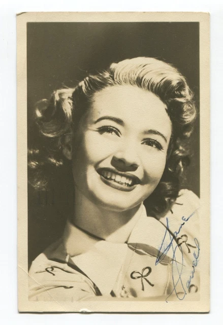 Jane Powell Signed Photo Post Card Autographed In 1948 Actress