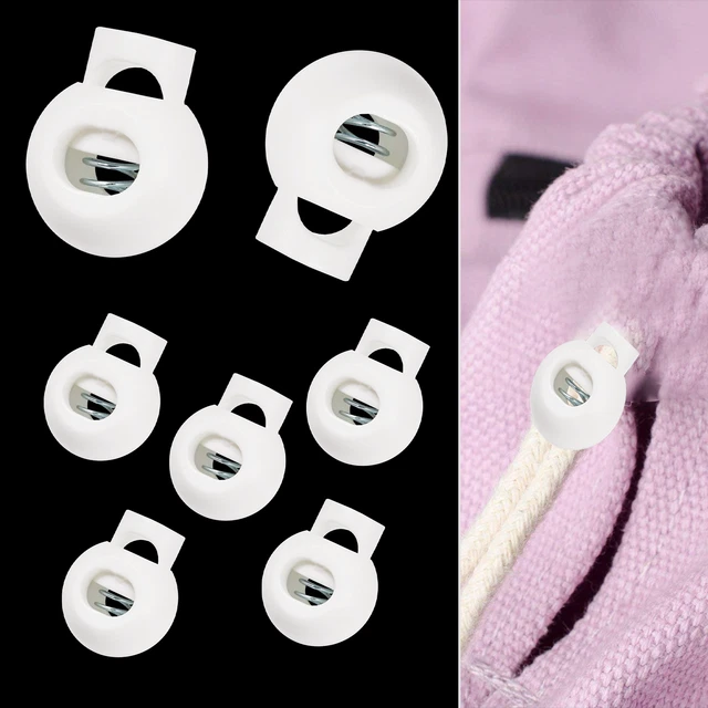 Cordon Corde Verrou Toggles Bouchon Rond Plastique Ressort Chargé Ajusteur
