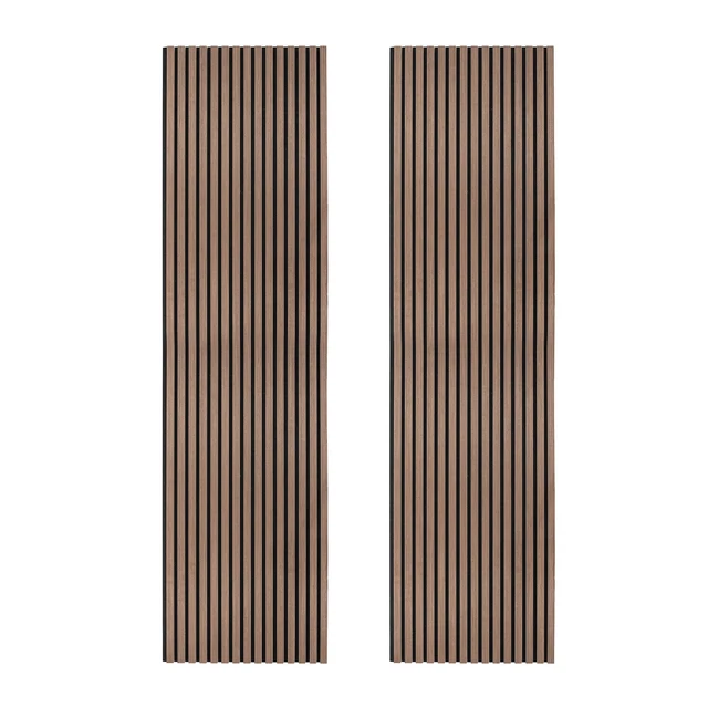 ACOUSTIC SLAT WALL Panels x 2 Dark Walnut Luxury 3D Wood Veneer Modern ...