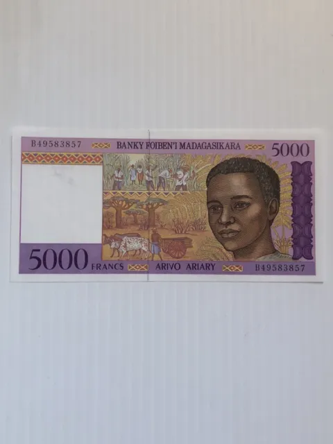Madagascar 5000 Francs 1995 Crisp UNC