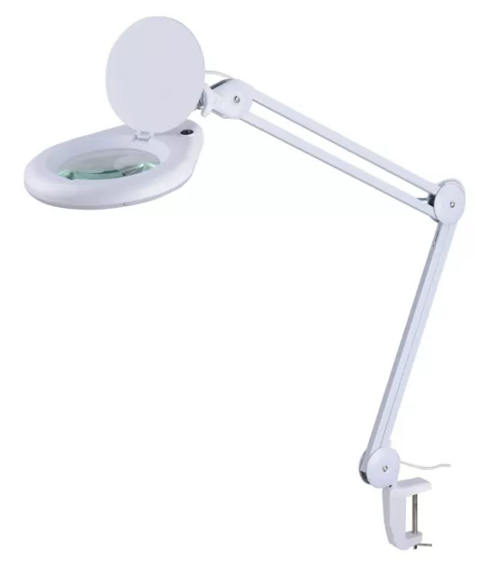 Stanz (TM) Magnifier CLAMP LAMP Magnifying 60 LEDs Light 5" Lens 5 Diopter fo...