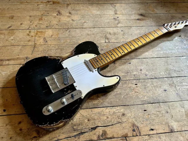 Telecaster Black Heavy Relic Checked Paint Lovely Player