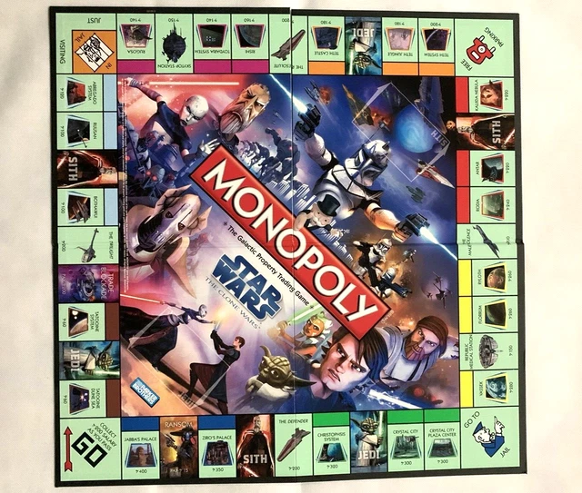 STAR WARS THE Clone Wars Monopoly Board Game 2008 Complete Parker ...