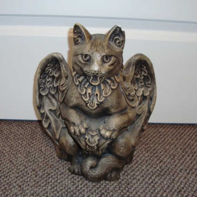 11.5" Windstone Editions Winged Cat Gargoyle Large Pena 1994