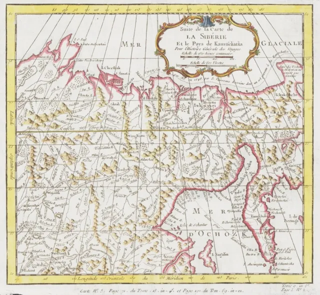 Russia Russland Kamchatka Kamtschatka Asia Asien carte map Karte Bellin 1750