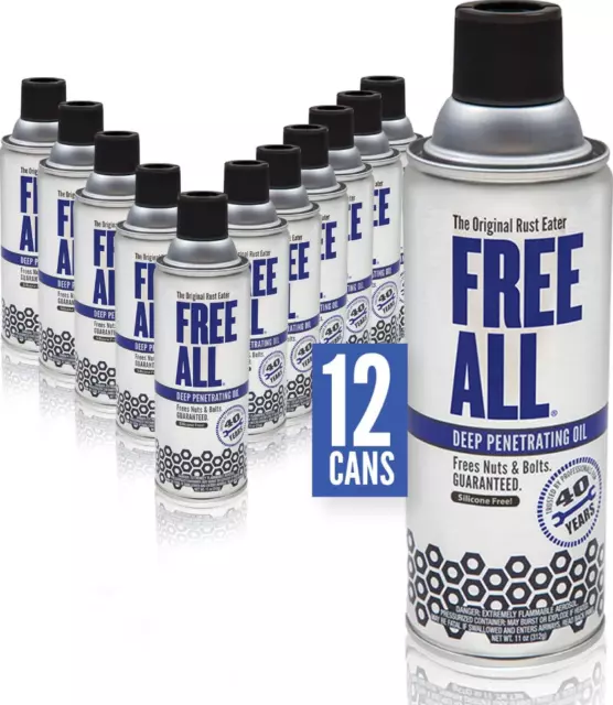 Free All Deep Penetrating Oil Rust Remover Loosen Rusty Nuts & Bolts Screws C...