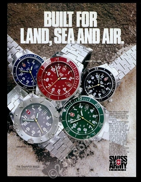 1995 SWISS ARMY Lancer 100 200 scuba diving watch color photo