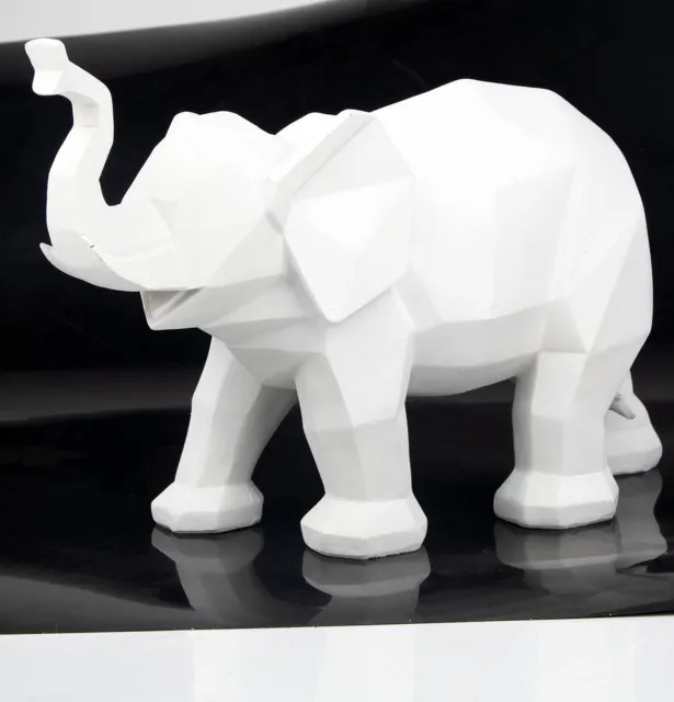 ABEESEA Large White Elephant Sculpture Statue Collectible Figurines with Trun...