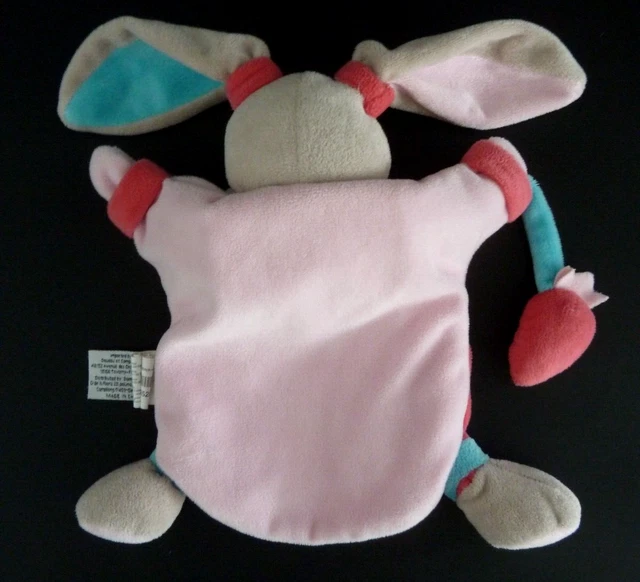 EB. DOUDOU ET COMPAGNIE MARIONNETTE LAPIN rose blanc bleu carotte EUREKA KIDS 3