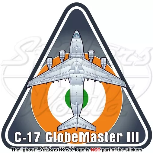 Boeing C-17 GLOBEMASTER III INDE MAT Armée de l'Air 95mm Vinyle Autocollant