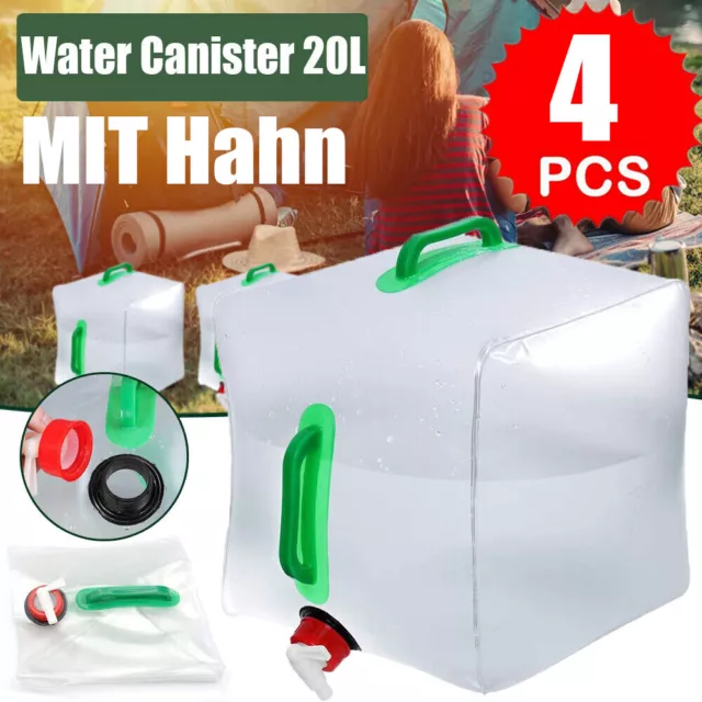 WASSERKANISTER FALTBAR 4ER Set Faltkanister Camping Trinkwasserkanister BPA  frei EUR 14,99 - PicClick DE