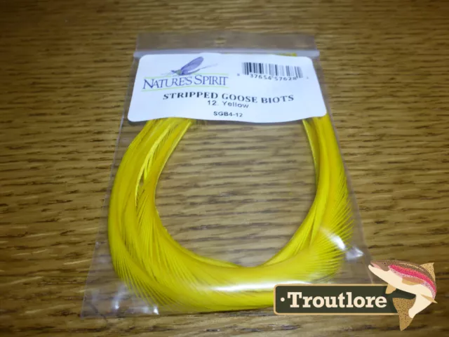 Yellow Stripped Goose Biots Nature's Spirit - New Fly Tying Biot Feathers