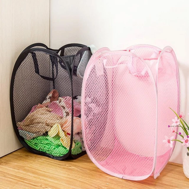 Clothes holder Basket Cheap Portable folding dirty holders nylon net cloth