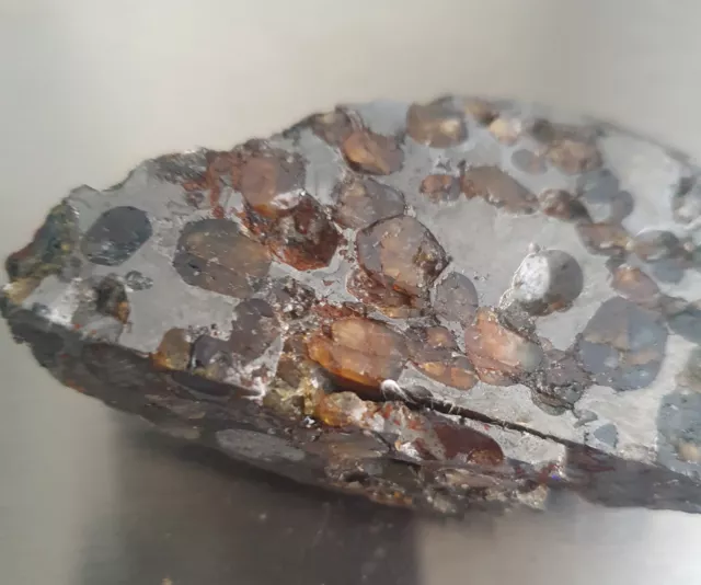 Brahin Pallasite meteorite. Large Slice. 130 gramms.
