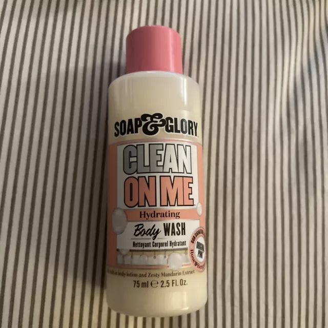 Soap & Glory Clean on Me Hydrating Body Wash Travel Deluxe Size 75mL 2.5oz New