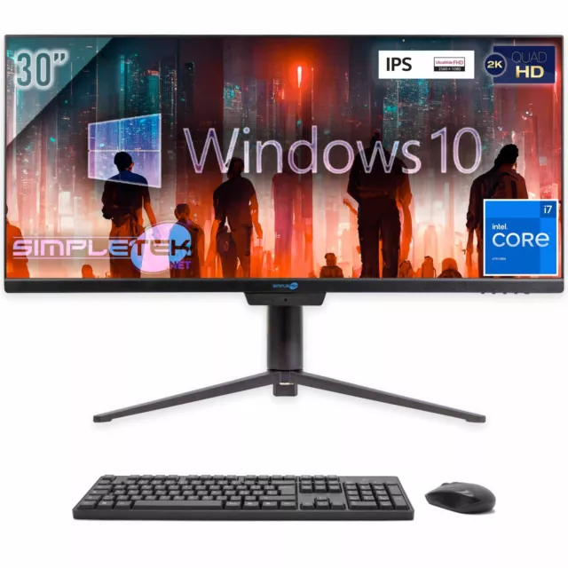 Aio Tout en Un i7 21:9 Ultra 30 " Windows 10 32GB 2TB 2K IPS Wifi 6 PC BT