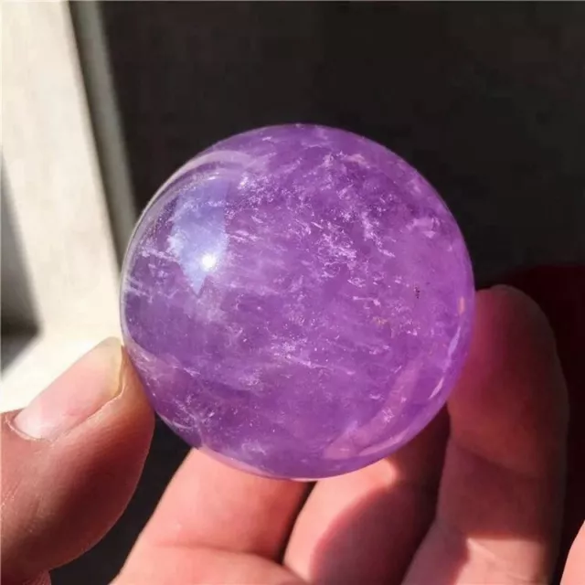 45mm Natürliche Lila Amethyst Quarz Kristall Stein Kugel Ball Heilung W/ Stand