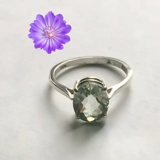 Green Amethyst Gemstone 925 Sterling Silver Handmade Ring Jewelry All Size