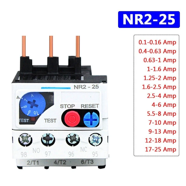 Relais Thermique NR2-25 - Protection Surcharge Et Défaut De Phase Pour Moteurs AC | 4-6A Réglable