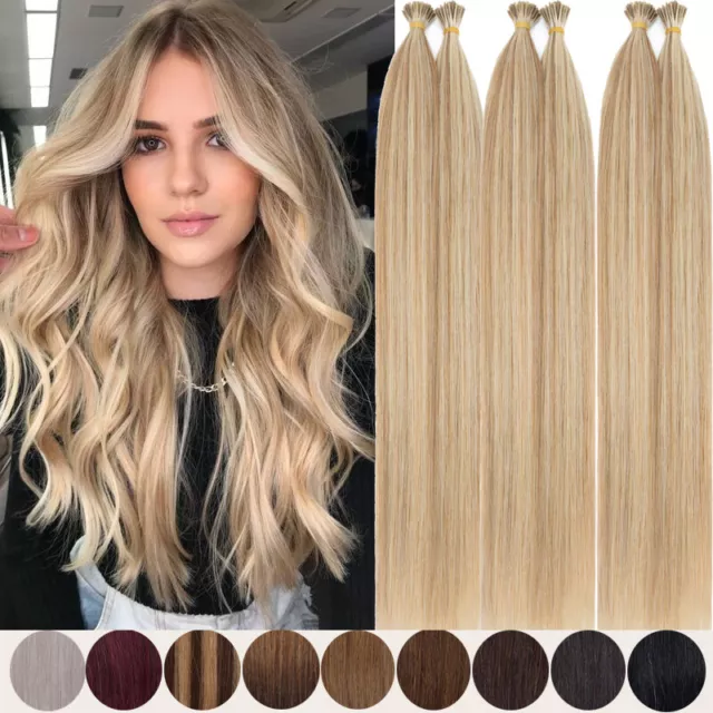 Balayage I Tip Hair Keratin Stick Glue Human Remy Hair Extensions Straight 100g